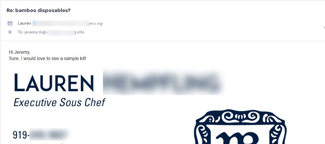 Campaign reply from retailer - retailer sample request 14 of 48
