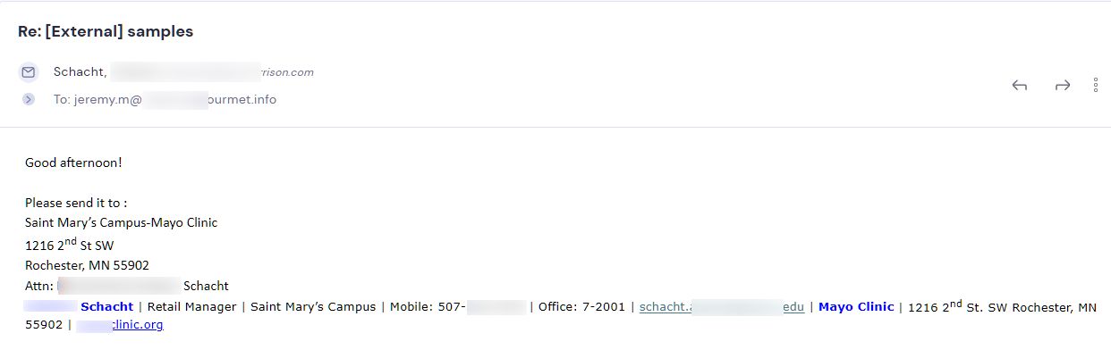Campaign reply from retailer - retailer sample request 15 of 48