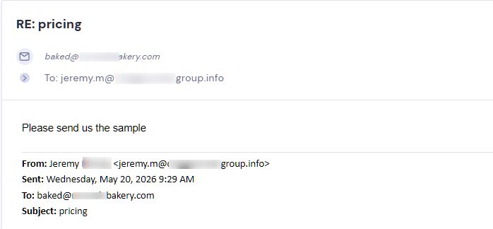 Campaign reply from retailer - retailer sample request 20 of 48