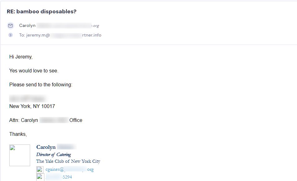 Campaign reply from retailer - retailer sample request 33 of 48