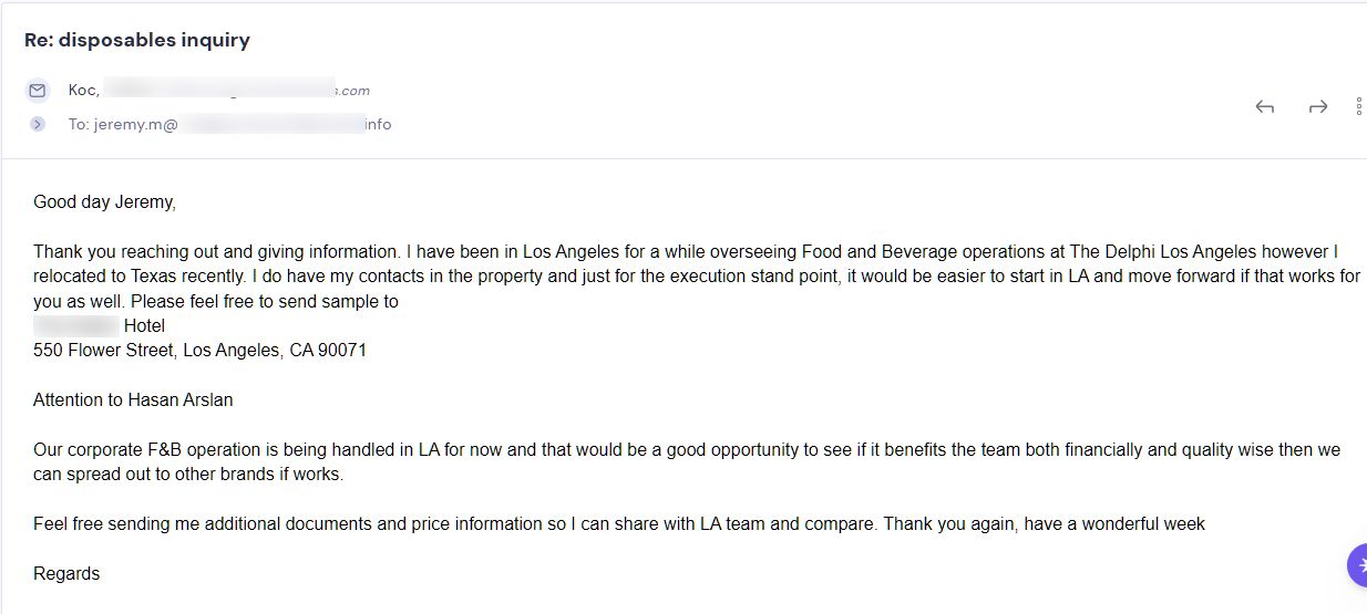 Campaign reply from retailer - retailer sample request 6 of 48
