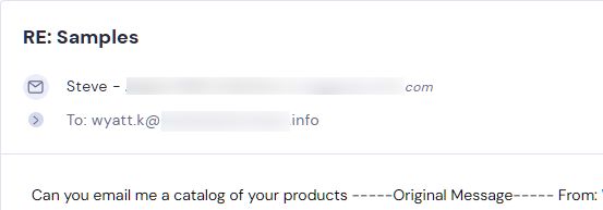 Campaign reply from retailer - retailer sample request 3 of 6