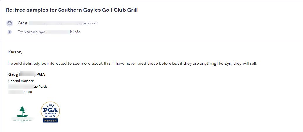 Campaign reply from retailer - retailer sample request 14 of 55