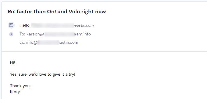 Campaign reply from retailer - retailer sample request 15 of 55