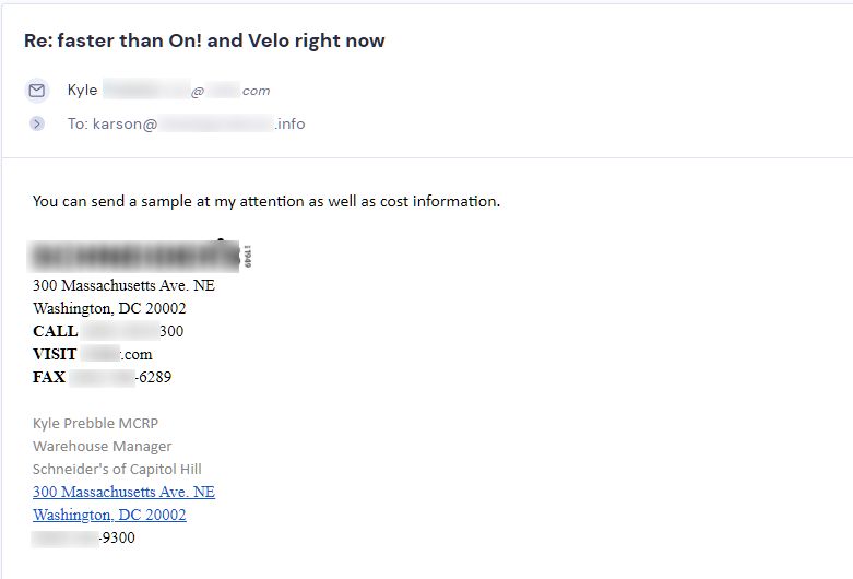 Campaign reply from retailer - retailer sample request 27 of 55