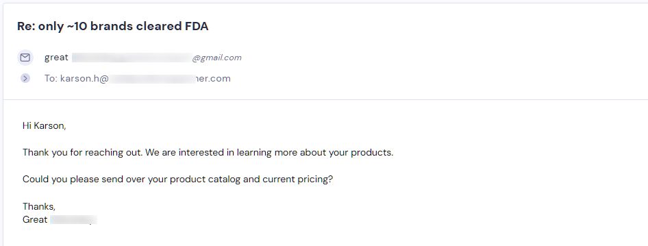 Campaign reply from retailer - retailer sample request 45 of 55