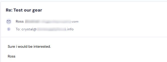 Campaign reply from retailer - retailer sample request 5 of 6
