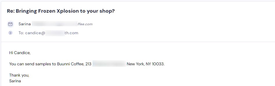 Retailer reply from Frozen Xplosion